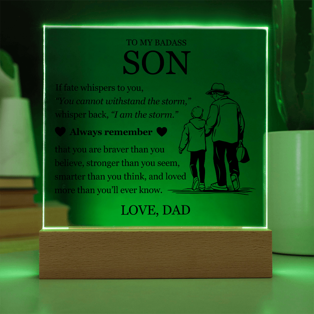 Square Acrylic Plaque - To My Son "Always Remember"