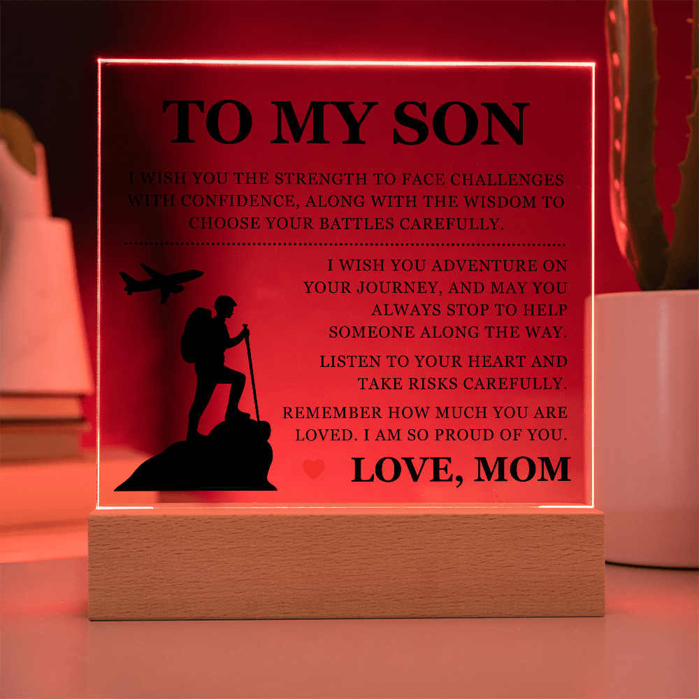 Square Acrylic Plaque - To My Son "I Am So Proud Of You"