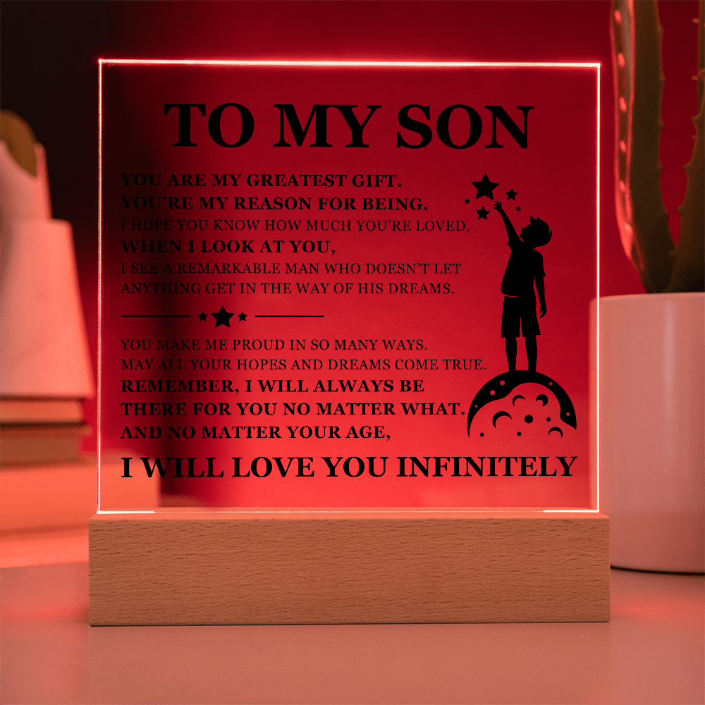 Square Acrylic Plaque - To My Son "You Are My Greatest Gift"