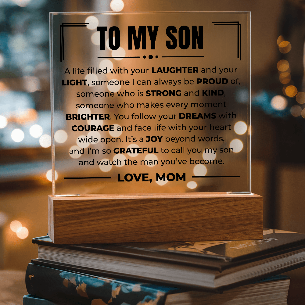Acrylic Square Plaque - To My Son