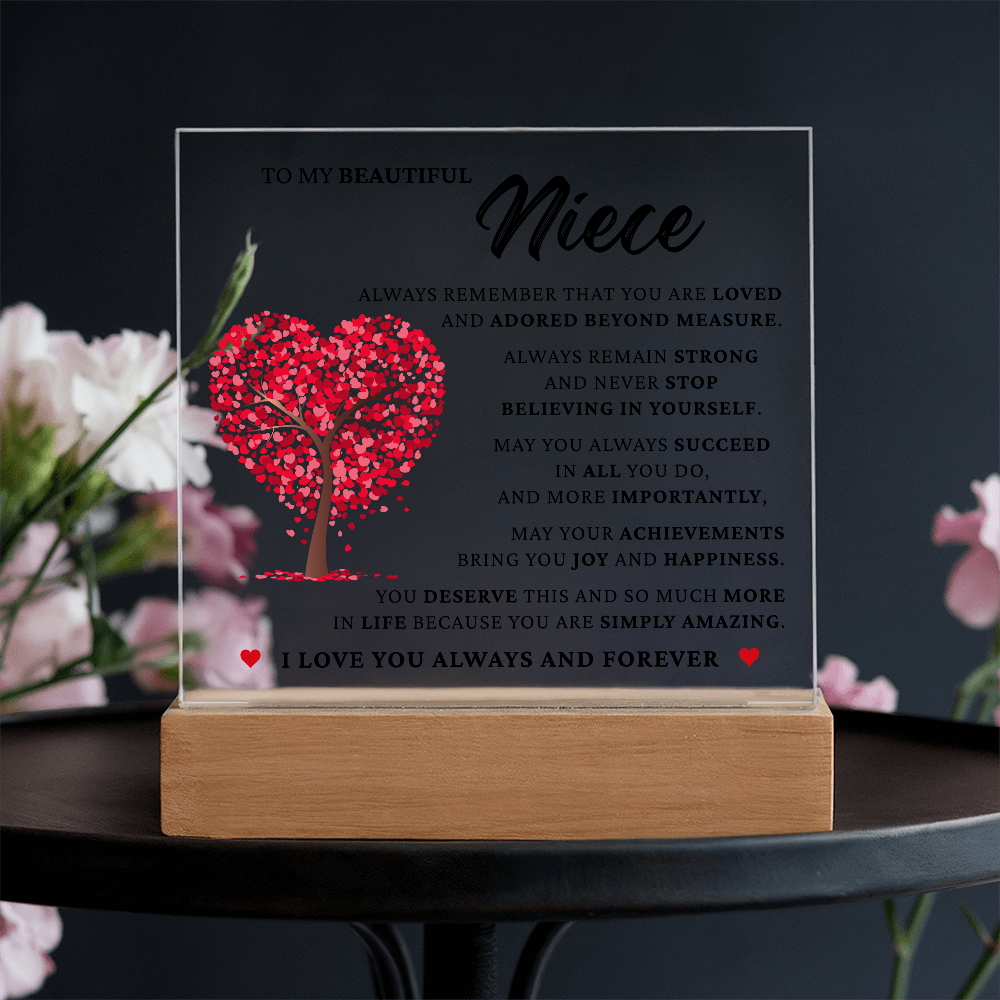 Acrylic Square Plaque - To My Beautiful Niece "You Are Simply Amazing"