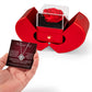 Love Knot Necklace w/ Red Heart Rose - To My Beautiful Wife "I'd Rather Stand Beside You"
