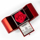 Love Knot Necklace w/ Red Heart Rose - To My  Bonus Daughter "Destiny Brought Us Together"