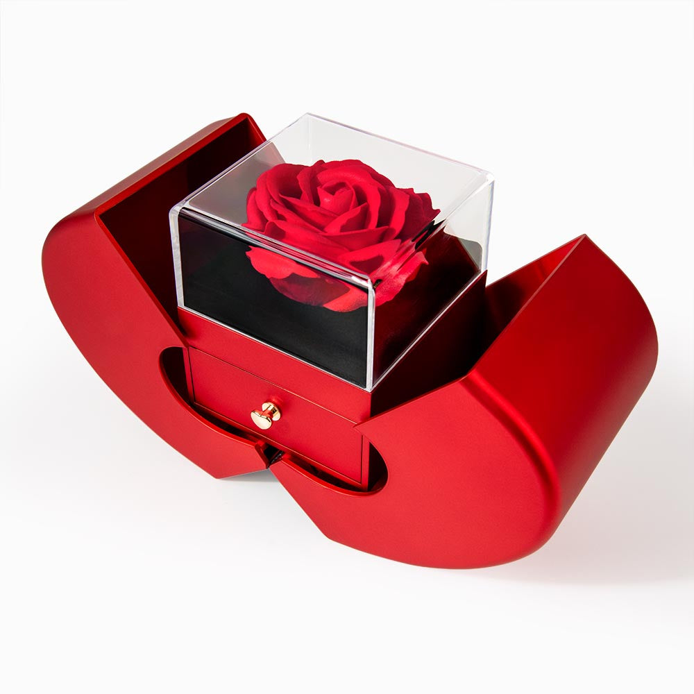 Love Knot Necklace with Red Heart Rose Box - Sorry For Hurting You, My Love