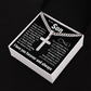 Cross Cuban Link Chain - To My Son "Never Give Up"