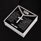 Cross Cuban Link Chain - To My Son "Never Forget That I Love You"