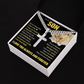 Cross Cuban Link Chain - To My Son "Never Forget That I Love You"