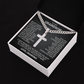 Cross Cuban Link Chain - To My Grandson "You Are Braver Than You Believe"
