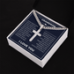 Cuban Chain with Cross Necklace - To My Grandson "I'll Always Be with You"