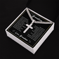 Cuban Chain with Cross Necklace - To My Grandson "Believe in Yourself"