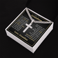 Cross Cuban Link Chain - To My Grandson "Be Brave, Have Courage, and Love Life"