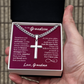 Cross Cuban Link Chain - To My Grandson "Just Do Your Best"