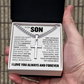 Cross Cuban Link Chain - To My Son "The Courage and Strength I See In You"
