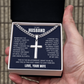 Cross Cuban Link Chain - To My Husband "I Choose You"