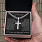 Cross Cuban Link Chain - To My Husband "I Love You More Than You'll Ever Know"
