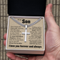 Cross Cuban Link Chain - To My Son "Always Keep Me In Your Heart"