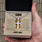 Cross Cuban Link Chain - To My Son "Never Forget That I Love You"
