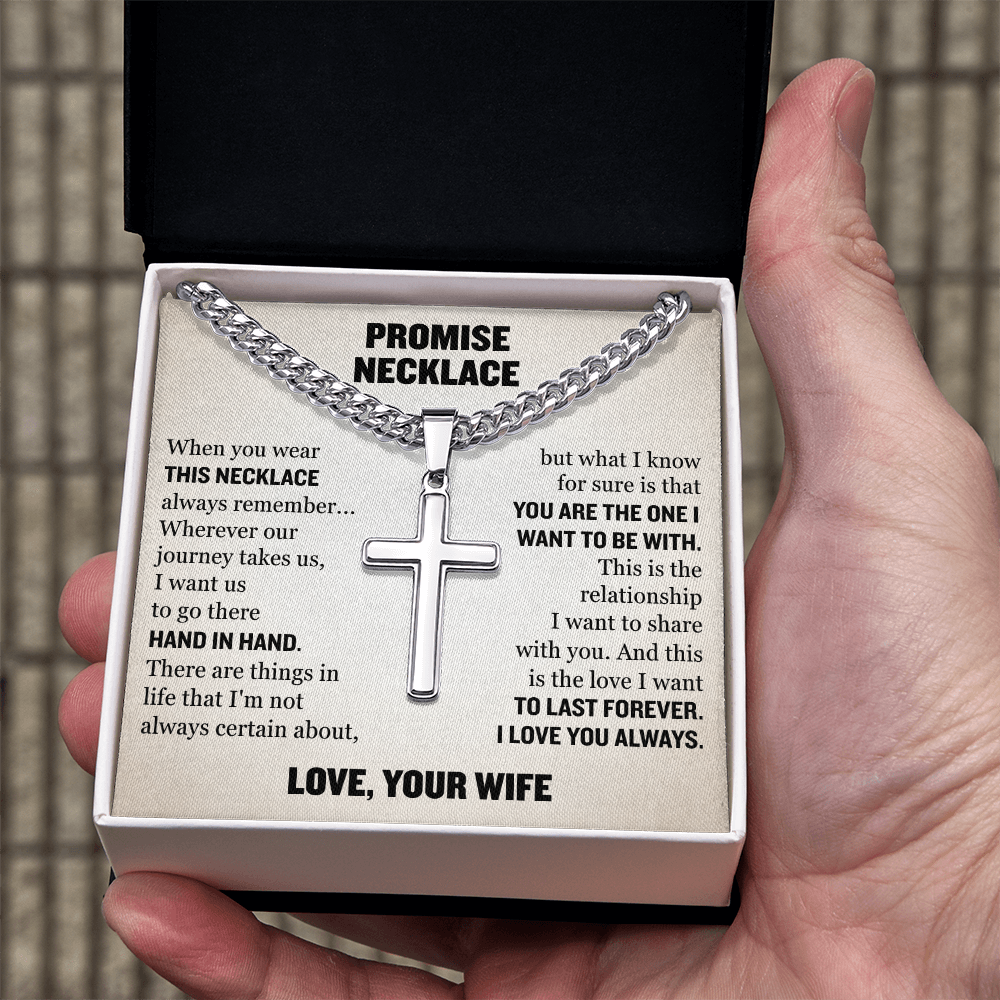 Cross Cuban Link Chain - Promise Necklace