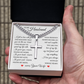 Cross Cuban Link Chain - To My Husband "I Have Found My Home"