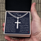 Cross Cuban Link Chain - To My Son "Believe In Yourself"