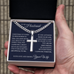 Cross Cuban Link Chain - To My Husband "I Love You Forever"
