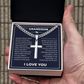 Cuban Chain with Cross Necklace - To My Grandson "I'll Always Be with You"
