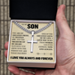 Cross Cuban Link Chain - To My Son "You Are My Greatest Pride"