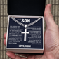 Cross Cuban Link Chain - To My Son "Reach For The Skies"