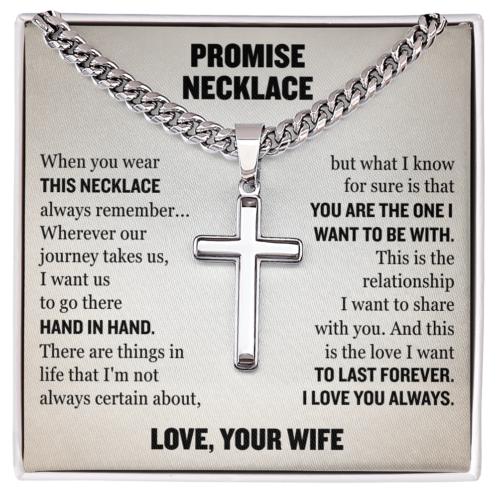 Cross Cuban Link Chain - Promise Necklace