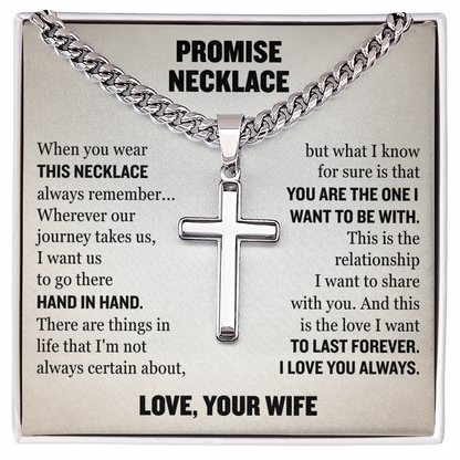 Cross Cuban Link Chain - Promise Necklace