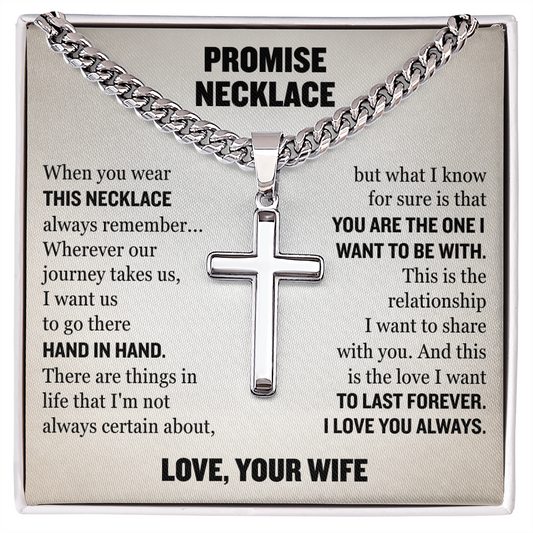 Cross Cuban Link Chain - Promise Necklace