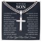 To My Son - Artisan Cross with Cuban Link Chain