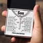Cross Cuban Link Chain - To My Son "You Are My Greatest Gift"