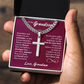 Cross Cuban Link Chain - To My Grandson "Just Do Your Best"