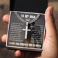 Cross Cuban Link Chain - To My Husband "Meeting You Was Fate"