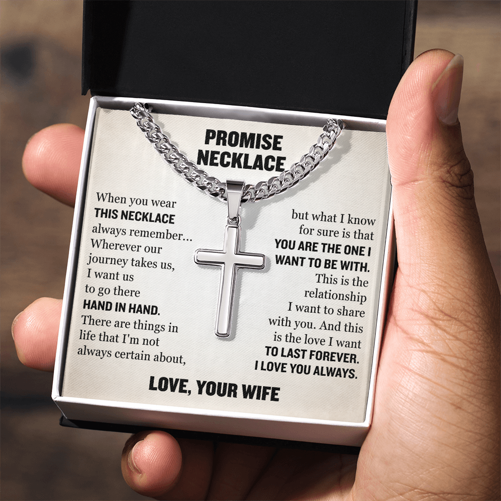 Cross Cuban Link Chain - Promise Necklace