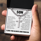 Cross Cuban Link Chain - To My Son "Never Forget That I Love You"