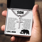 Cross Cuban Link Chain - To My Son "Proud of The Man You have Become"