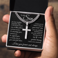 Cross Cuban Link Chain - To My Son "I Love You Forever and Always"