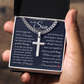 Cross Cuban Link Chain - To My Son "Believe In Yourself"