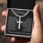 Cross Cuban Link Chain - To My Husband "I Love You More Than You'll Ever Know"