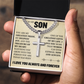 Cross Cuban Link Chain - To My Son "You Are My Greatest Pride"