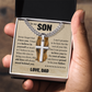 Cross Cuban Link Chain - To My Son "Never Forget That I Love You"