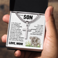 Cross Cuban Link Chain - To My Son "Chase Your Dreams With Courage"
