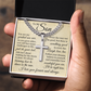 Cross Cuban Link Chain - To My Son "Just Do Your Best"