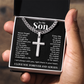 Cuban Chain with Cross Necklace  - To My Son "I'm Always With You"