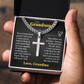 Cross Cuban Link Chain - To My Grandson "You Either Win or Learn"