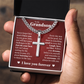 Cross Cuban Link Chain - To My Grandson "Believe In Your Dreams and Remember To Be Awesome"