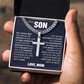 Cross Cuban Link Chain - To My Son "Reach For The Skies"
