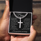 Cross Cuban Link Chain - To My Son "I Love You Forever and Always"
